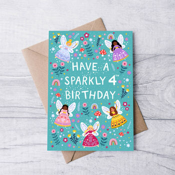 Any Age Fairy Birthday Card, Girls Age Birthday Card, 4 of 8