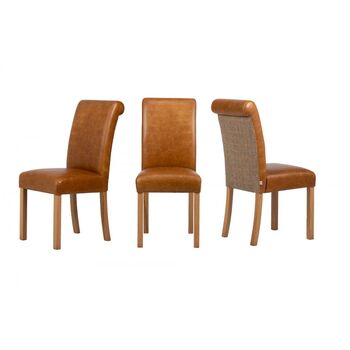 Leather And Tweed Country Baby Rollback Dining Chair, 4 of 4