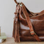 Leather Pocket Hobo Tote With Tassel, thumbnail 2 of 6