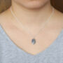 5ct Prong Set Sapphire Necklace, thumbnail 2 of 3