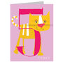 Mini Happy Cat 5th Birthday Card, thumbnail 2 of 4