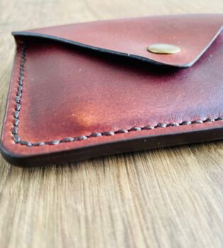 Brown Leather Handmade Card Wallet, 4 of 7