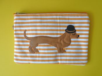 Mr Sausage Dog Cosmetic Pouch / Clutch, 4 of 6