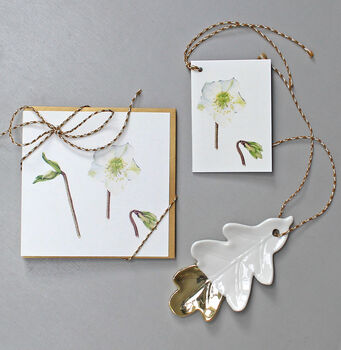 Christmas Gift Tags With Christmas Rose Illustrations, 3 of 4