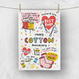 Cotton Anniversary Personalised Tea Towel, thumbnail 2 of 2