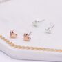 Sterling Silver Small Pair Of Heart Stud Earrings, thumbnail 4 of 12