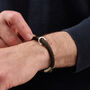Mens Personalised Mixed Metal Plaited Leather Bracelet, thumbnail 7 of 7
