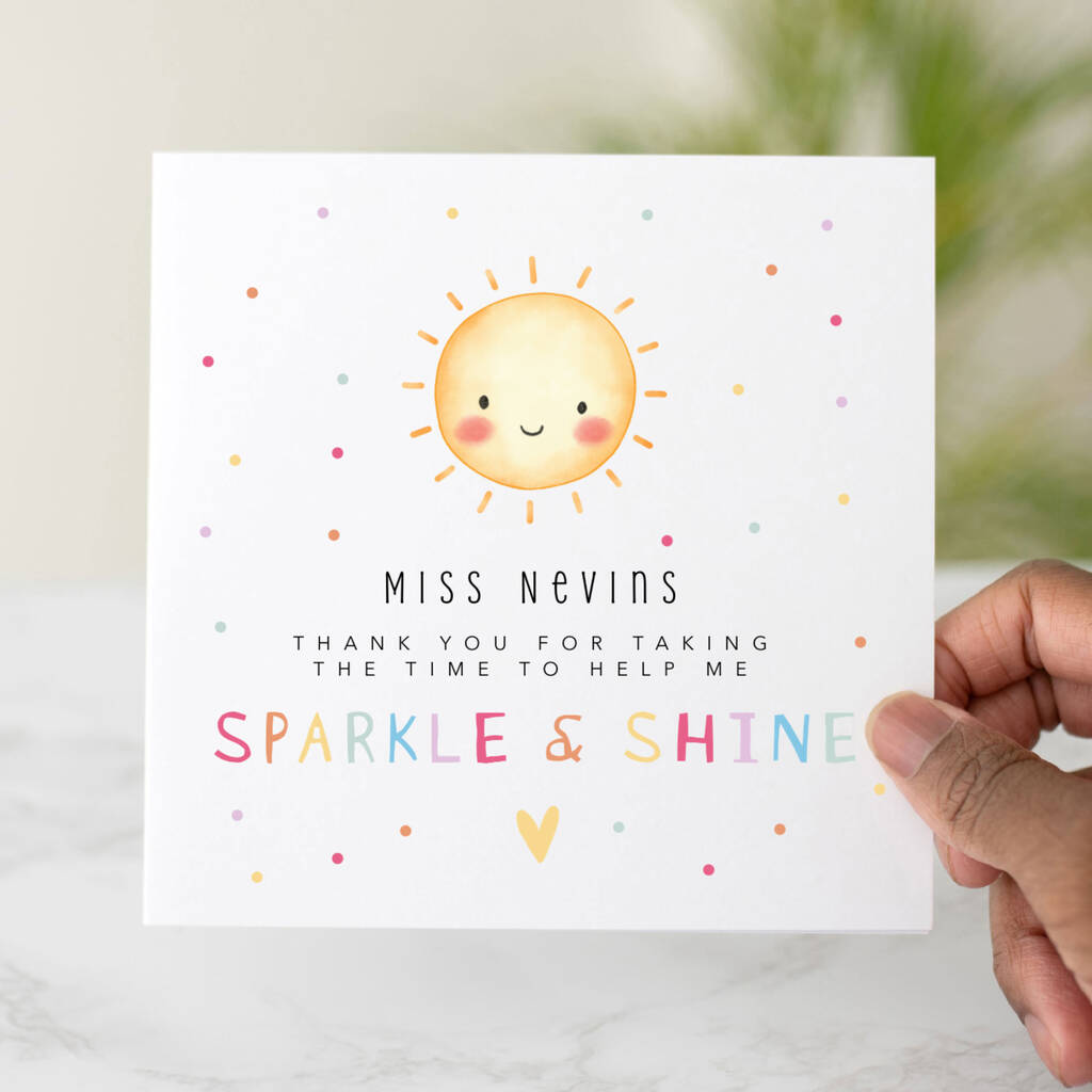 Personalised Sparkle And Shine Thank You Card, 1 of 3