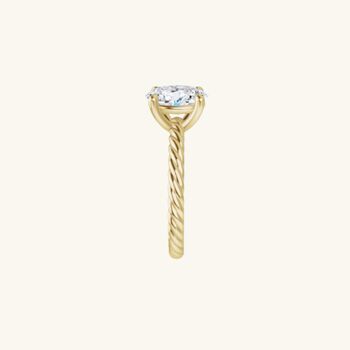 Oval Engagement Ring Lab Grown 1 Ctw Diamond Rope Band, 4 of 5