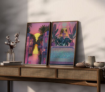 Aesthetic 80s Vaporwave Art Print Set Of Two, 5 of 5