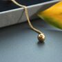 Long Chain Layered Necklace Ball Pendant Gold Plated, thumbnail 7 of 10