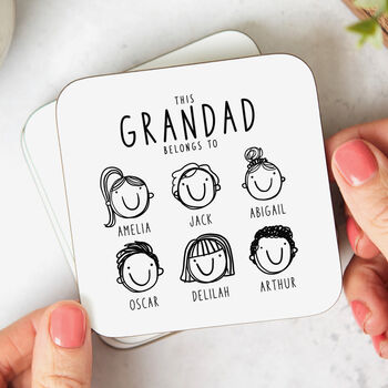 Personalised Coaster 'This Grandad Belongs To', 3 of 5