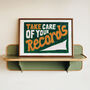 Take Care Of Your Records Hand Painted Retro Wall Art Print, thumbnail 1 of 7