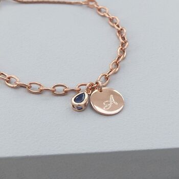 18ct Rose Gold Plated Personalised Birthstone Bracelet, 2 of 10