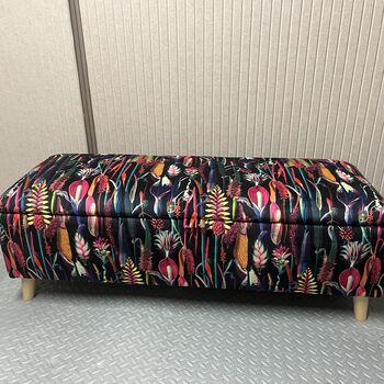Botanical Velvet Storage Ottoman Footstool, 4 of 9