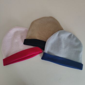 Pure Cashmere Reversible Unisex Beanie Hat, 5 of 12