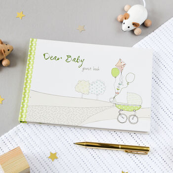 Baby Shower, Dear Baby Guest Book Green, 5 of 10