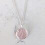 'The Circle' Rose Quartz January Birthstone Necklace, Silver, thumbnail 1 of 7