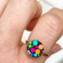 Disco Ring With Colourful Sparkles In 10mm, thumbnail 9 of 11
