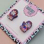 Red And Blue Glitter Christmas Mitten Glitter Studs, thumbnail 4 of 4