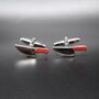Chef’s Knife Cufflinks Silver And Red Kitchen Gift For Food Lovers And Chefs, thumbnail 4 of 6