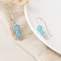 Sterling Silver Blue Opal Trio Drop Earrings – October Birthstone, thumbnail 3 of 6