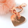Personalised Engraved Link Chain Heart Keyring, thumbnail 1 of 5