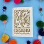 Personalised 40th Birthday Card Papercut Woodland Design, thumbnail 4 of 12