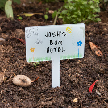 Personalised Acrylic Bug Hotel Garden Sign, 2 of 7