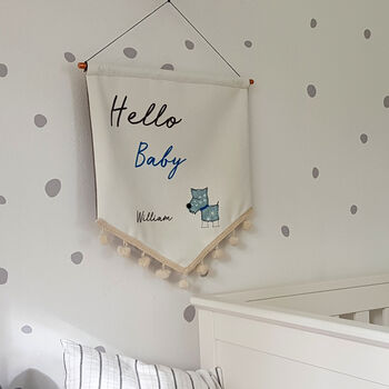 Personalised New Baby Embroidered Wall Hanging, 6 of 10
