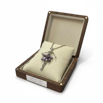 Personalised Ballerina Necklace With Purple Crystal Costume, 4 of 11