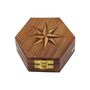 Handmade Hexagon Wooden Box With Star, thumbnail 7 of 9