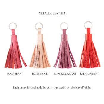 Metallic Leather Tassel Keyring, 3 of 6