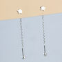 Sterling Silver Screw Back Star Threader Earrings, thumbnail 5 of 8