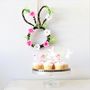 Pack Of 12 Bunny Floral Cupcake Toppers, thumbnail 3 of 7