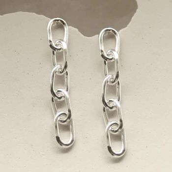 Sterling Silver Simple Chain Earrings, 4 of 9