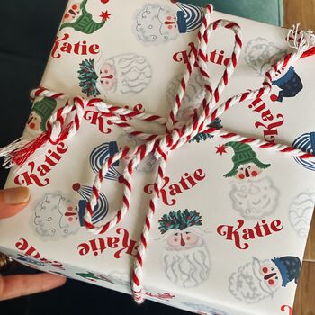 Santa Personalised Christmas Wrapping Paper, 9 of 11