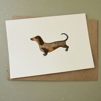Dachshund Dog Original Watercolour Painting / Card, 2 of 3