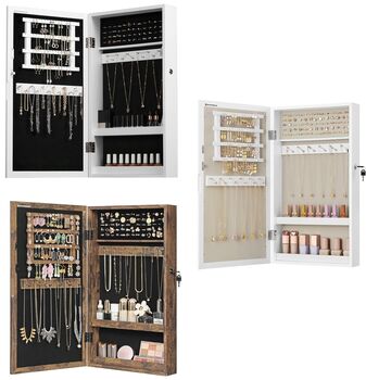 Mirror And Lockable Jewellery Organiser Cabinet, 8 of 8
