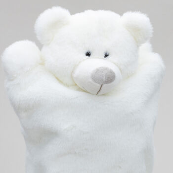 Personalised Embroidery Cream Bear Hot Water Cover Nb, 6 of 7