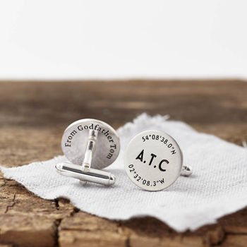 Personalised Silver Coordinate And Initials Cufflinks, 4 of 9