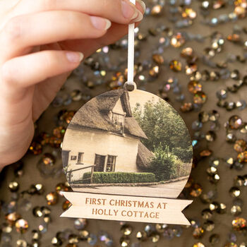 Personalised New Home Photo Christmas Bauble Decoration, 3 of 9