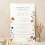 Pressed Wildflowers Wedding Order Of The Day Sign, thumbnail 1 of 3