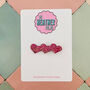 Pink Heart Glitter Hair Clip / Resin Barrette / Statement Shimmering Hair Slide / Love Theme Accessory, thumbnail 1 of 4