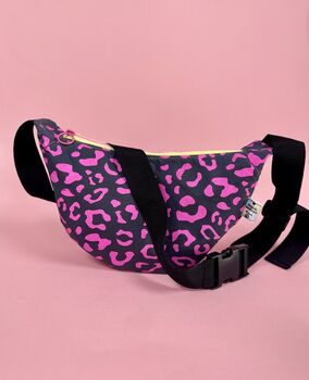 Leopard Print Sling Bag Adjustable Waxed Cotton Bag, 2 of 2