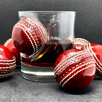 Personalised Cricket Ball Whisky Glass, 5 of 5