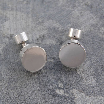 Polished Round Tablet Gold Plated Silver Cufflinks, 3 of 6