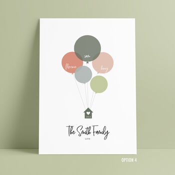 Personalised Balloon Family Tree Print, 5 of 7