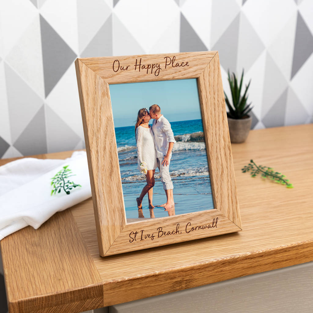 Personalised Our Happy Place Photo Frame By Mirrorin