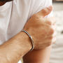 Men's Personalised Slim Woven Leather Bracelet, thumbnail 9 of 11